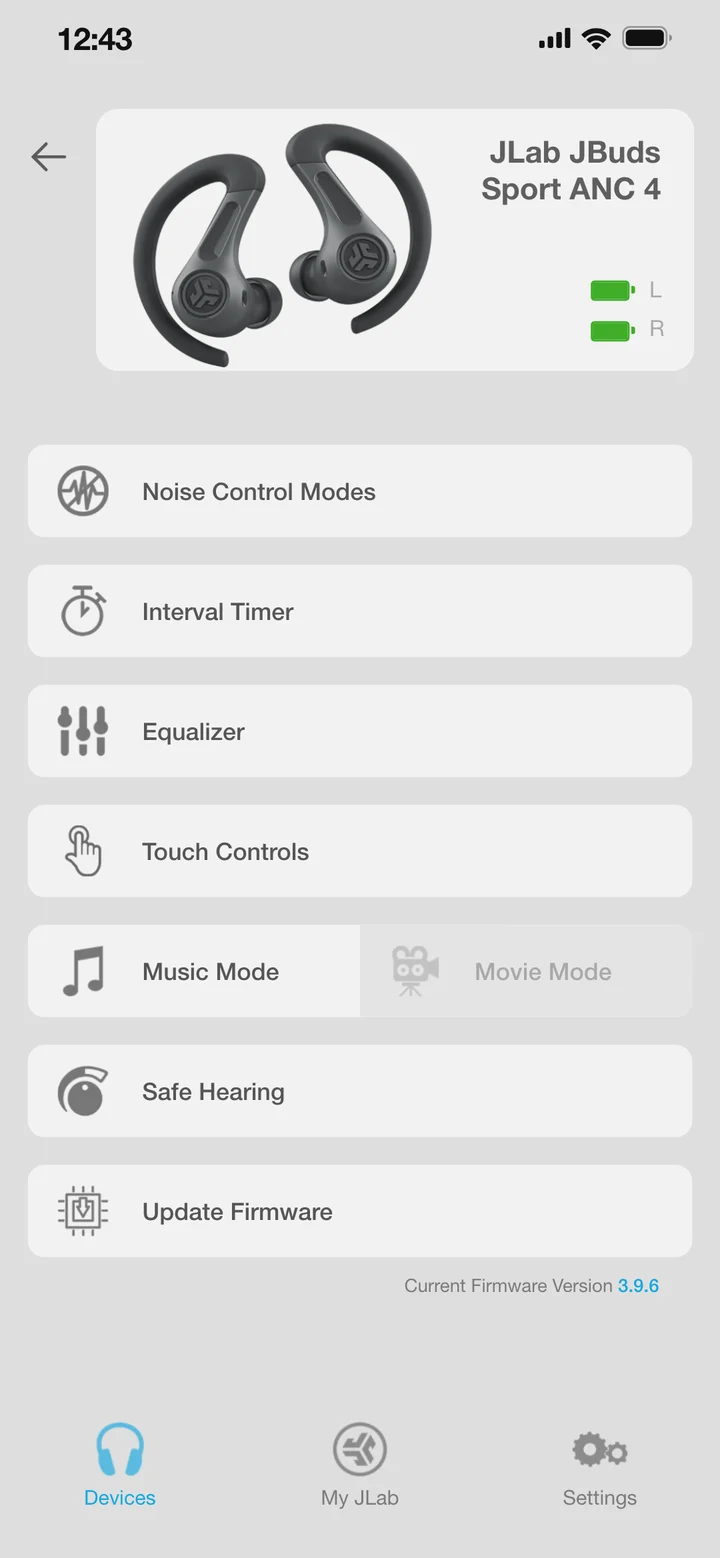 The shipped JBuds Sport ANC 4 device page